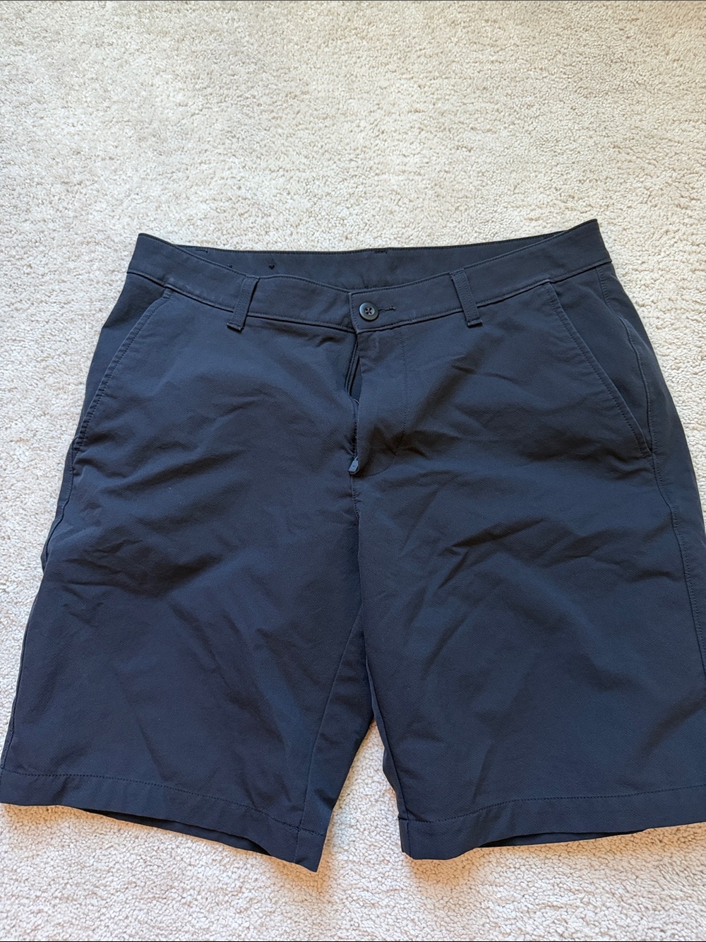 Under Armour Men’s Black Athletic Shorts with Button Waist